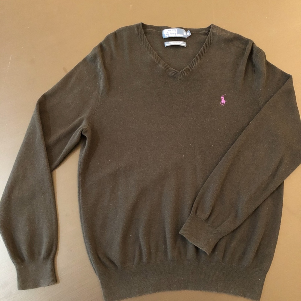 Black Polo by Ralph Lauren Mens V-Neck sweater